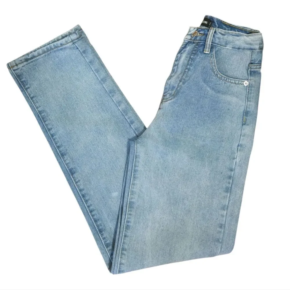 Pretty Little Thing High Waist Straight Leg Jeans